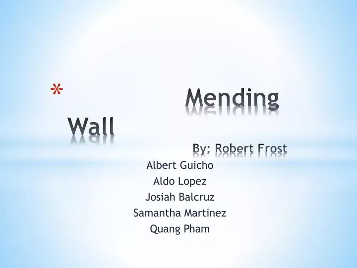 mending wall by robert frost