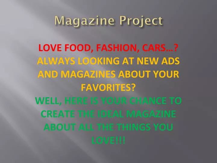 magazine project