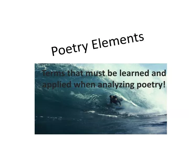 poetry elements