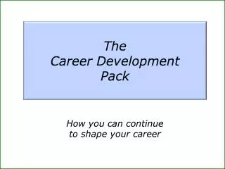 The Career Development Pack