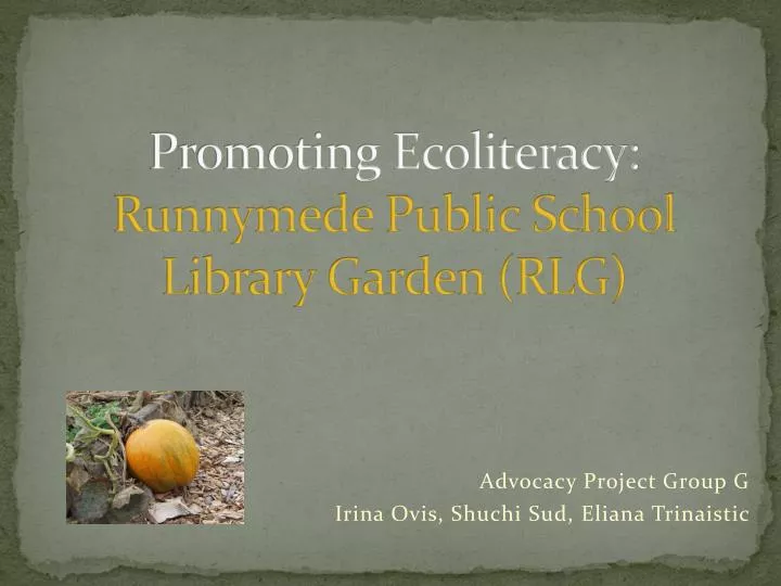 promoting ecoliteracy runnymede public school library garden rlg