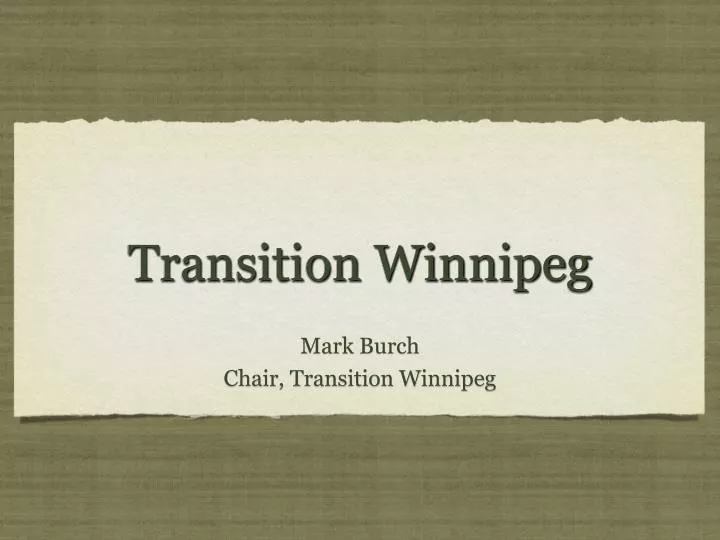 transition winnipeg