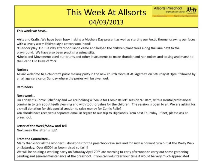 this week at allsorts 04 03 2013