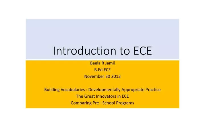 introduction to ece