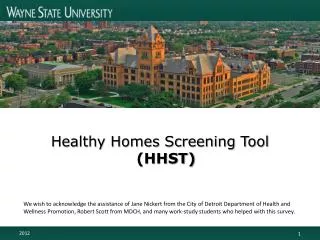 Healthy Homes Screening Tool (HHST)