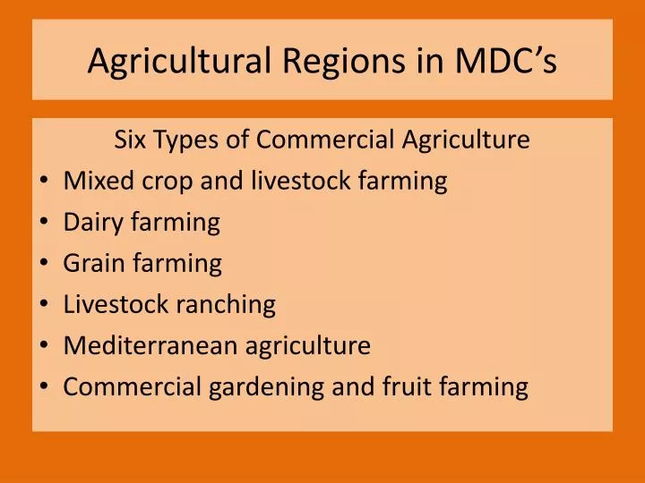 agricultural regions in mdc s