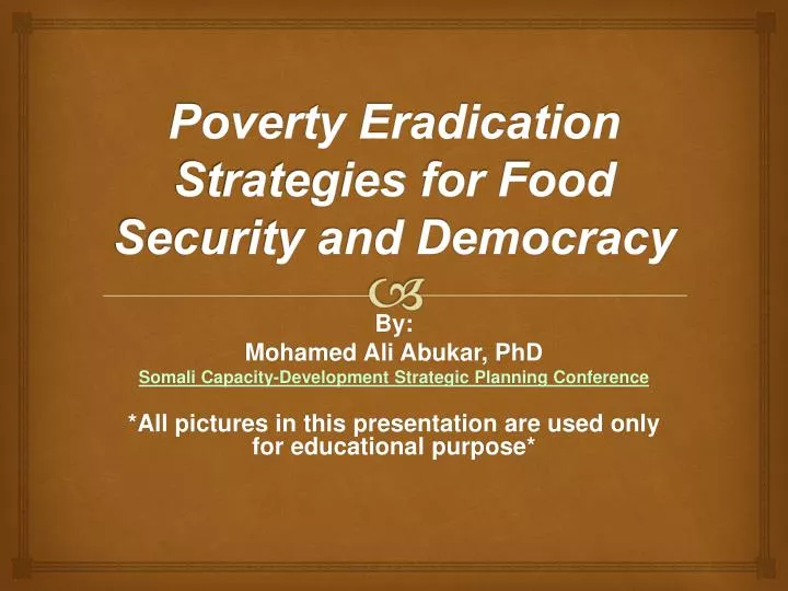 poverty eradication strategies for food security and democracy