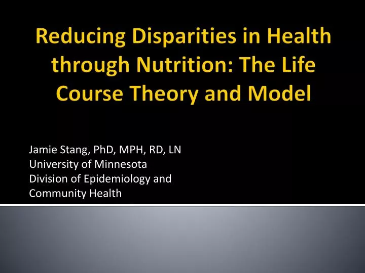 jamie stang phd mph rd ln university of minnesota division of epidemiology and community health