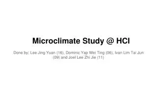 Microclimate Study @ HCI