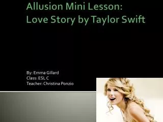Allusion Mini Lesson : Love Story by Taylor Swift