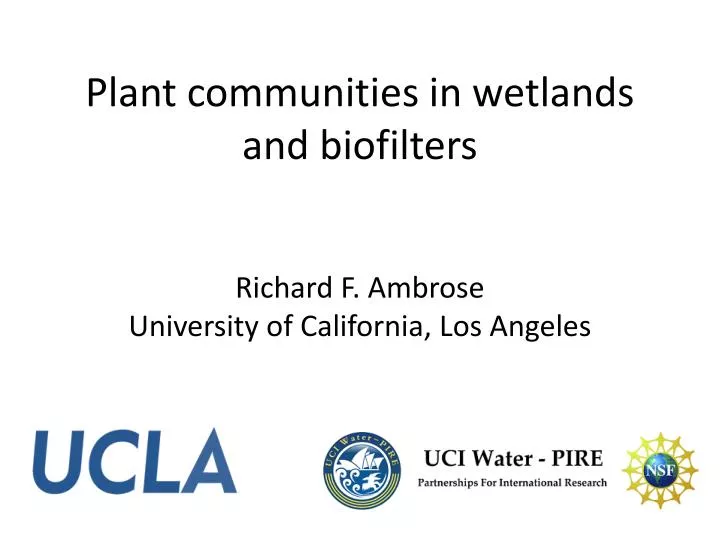 plant communities in wetlands and biofilters