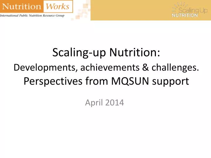scaling up nutrition developments achievements challenges perspectives from mqsun support