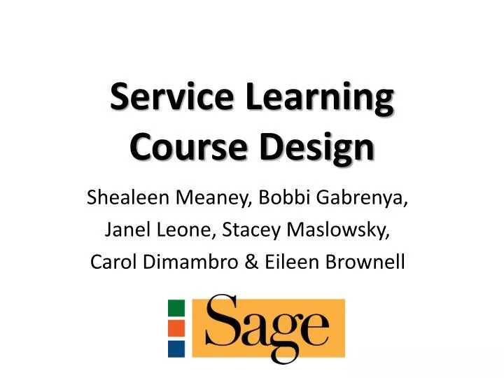 service learning course design