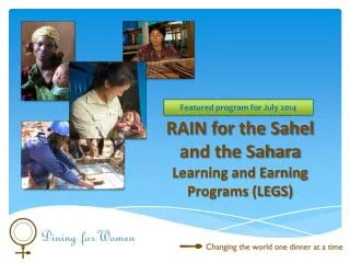 RAIN for the Sahel and the Sahara Learning and Earning Programs (LEGS)