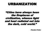 URBANIZATION
