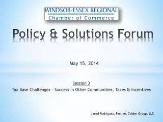 Policy &amp; Solutions Forum