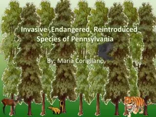 Invasive ,Endangered, Reintroduced 		Species of Pennsylvania