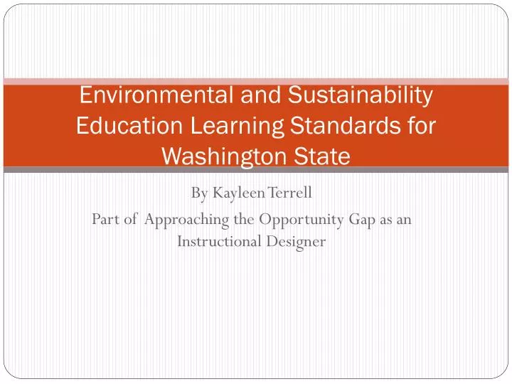 environmental and sustainability education learning standards for washington state