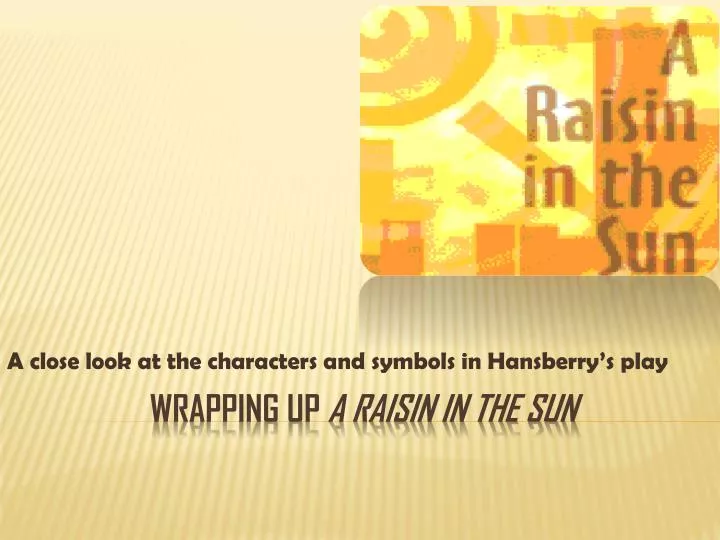a close look at the characters and symbols in hansberry s play