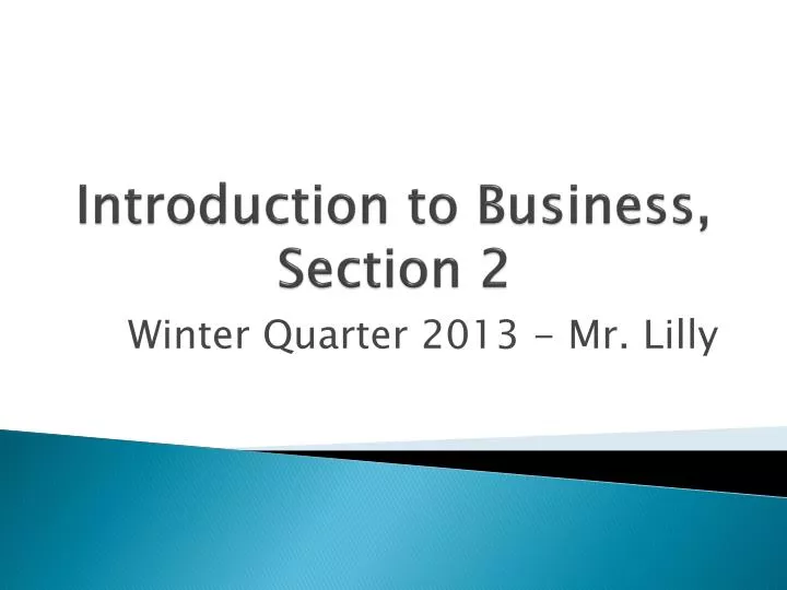 introduction to business section 2