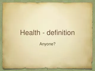 Health - definition