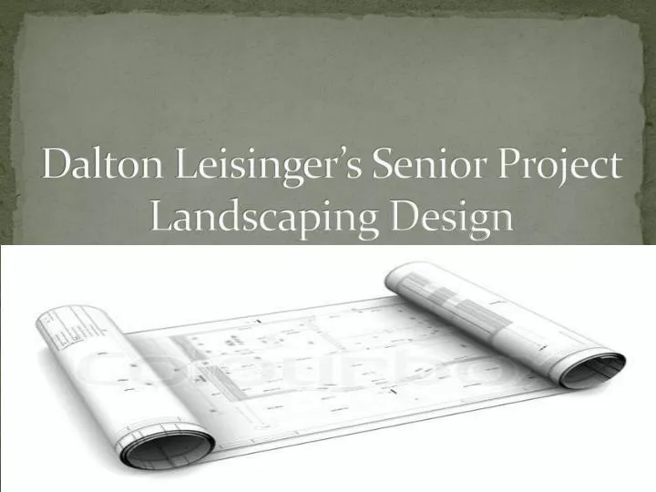 dalton leisinger s senior project landscaping design