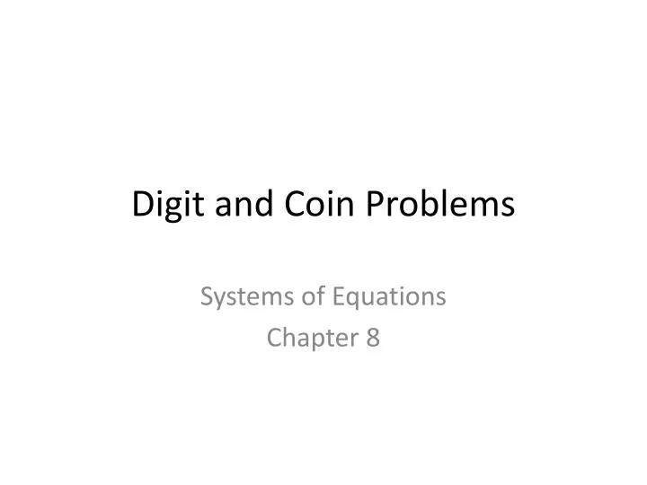 digit and coin problems