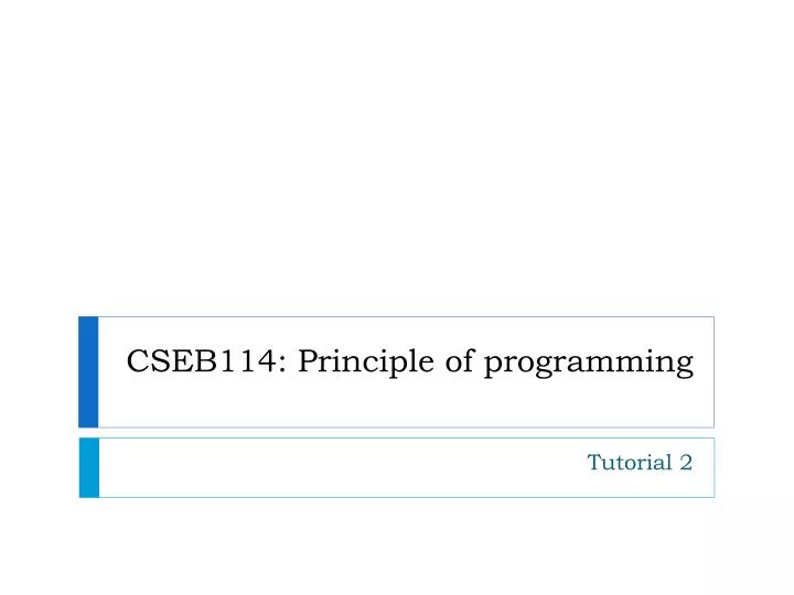 cseb114 principle of programming