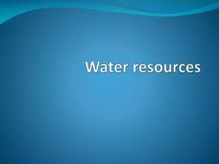 Water resources