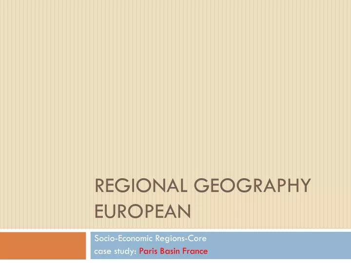 regional geography e uropean