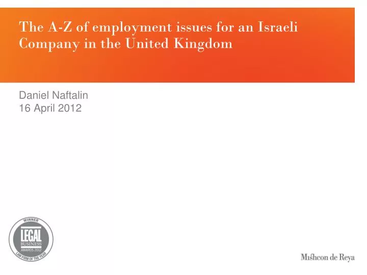 the a z of employment issues for an israeli company in the united kingdom