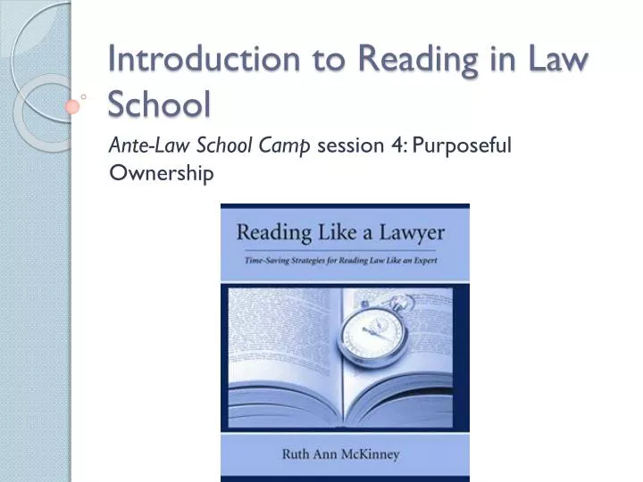 introduction to reading in law school