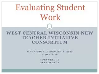 Evaluating Student Work