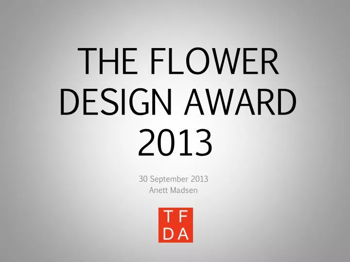 the flower design award 2013