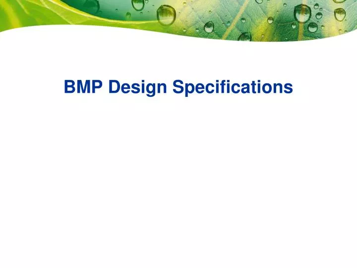bmp design specifications