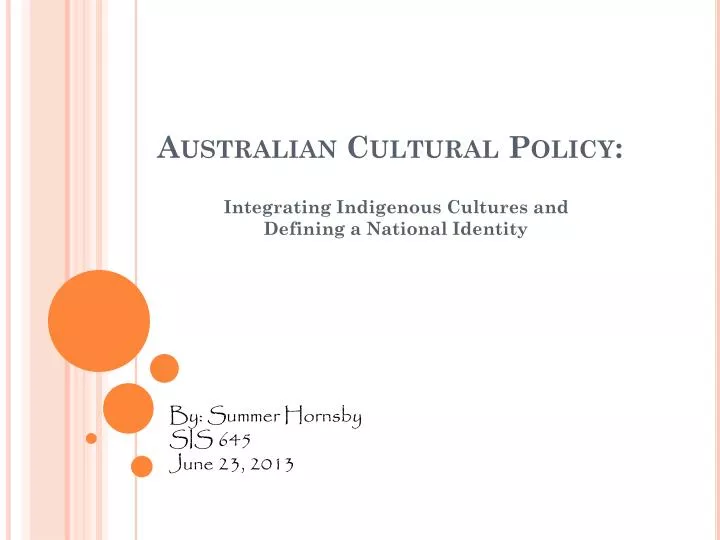 australian cultural policy