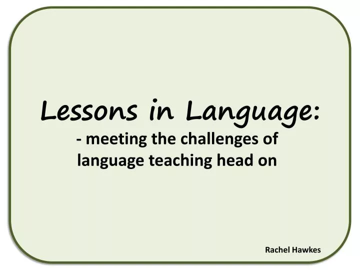 lessons in language