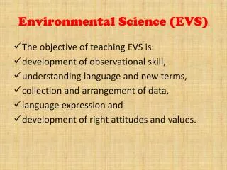 Environmental Science (EVS)