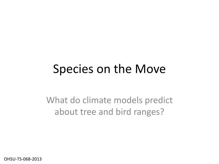 species on the move
