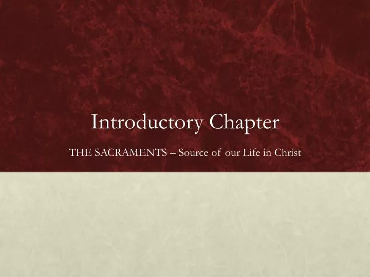 introductory chapter