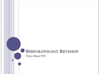 Rheumatology Revision