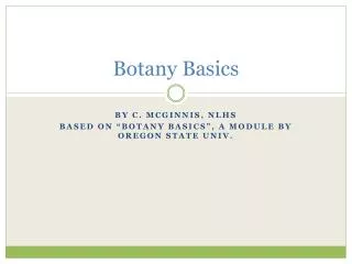 Botany Basics