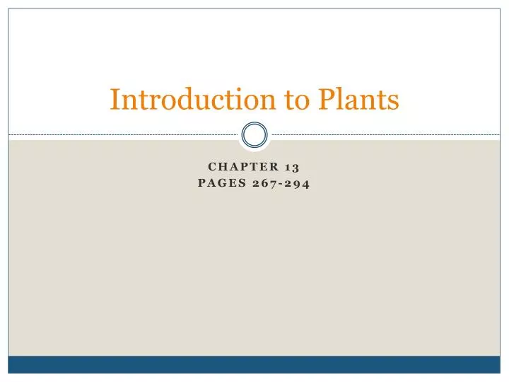 introduction to plants