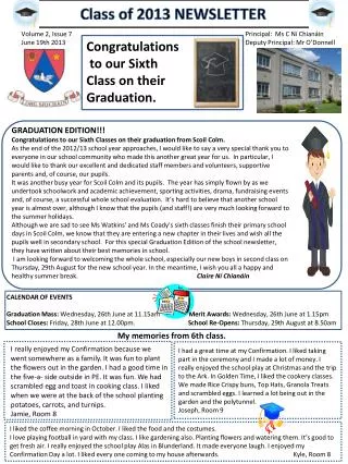 Class of 2013 NEWSLETTER