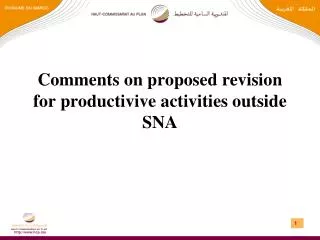 Comments on proposed revision for productivive activities outside SNA