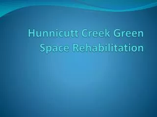 Hunnicutt Creek Green Space Rehabilitation