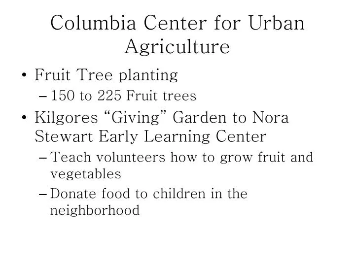 columbia center for urban agriculture