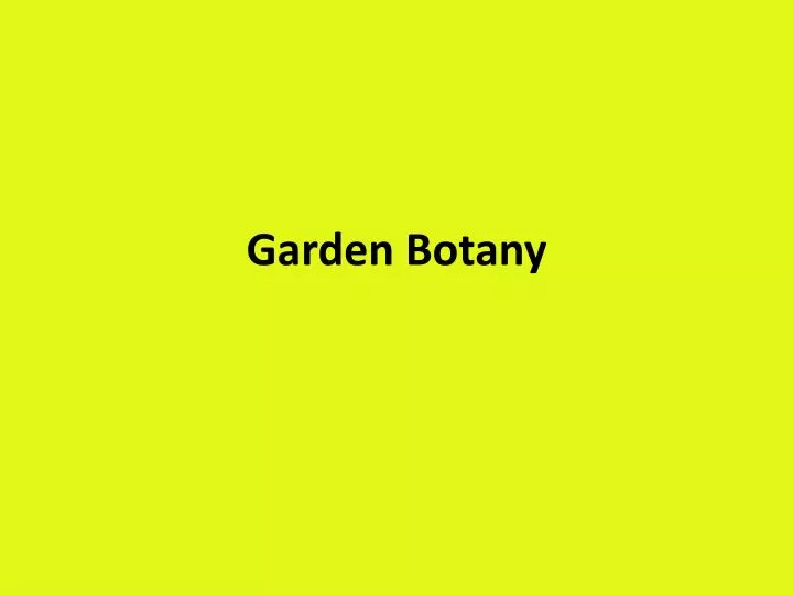 garden botany