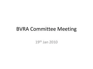 BVRA Committee Meeting