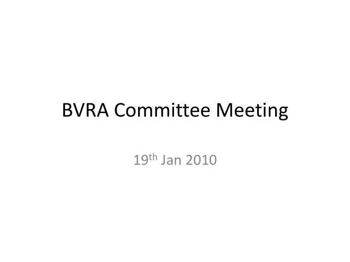 bvra committee meeting